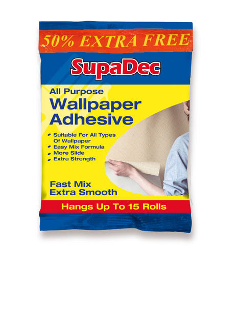 SupaDec All Purpose Wallpaper Adhesive Up to 10 Rolls PLUS 50% EXTRA SupaDec All Purpose Wallpaper Adhesive Up to 10 Rolls PLUS 50% EXTRA